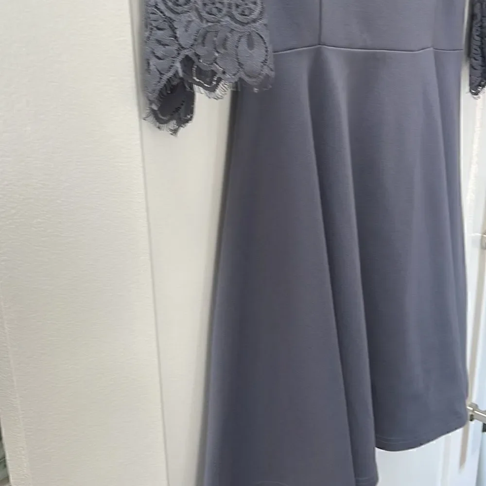 BB Dakota Yale purple gray lace fit and flare skater dress - size Medium